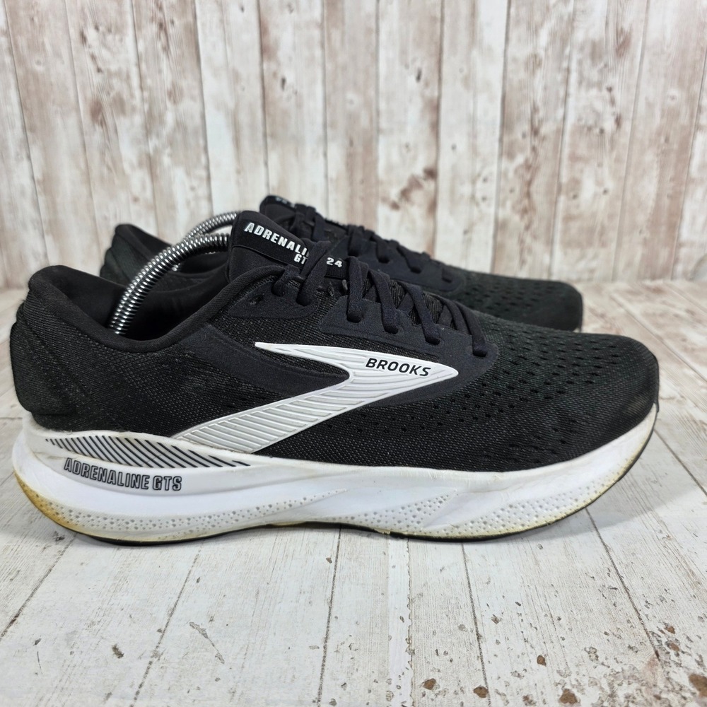 Brooks Adrenaline GTS 24 Mens Running Shoes Black White 1104371D087 Size 11 D